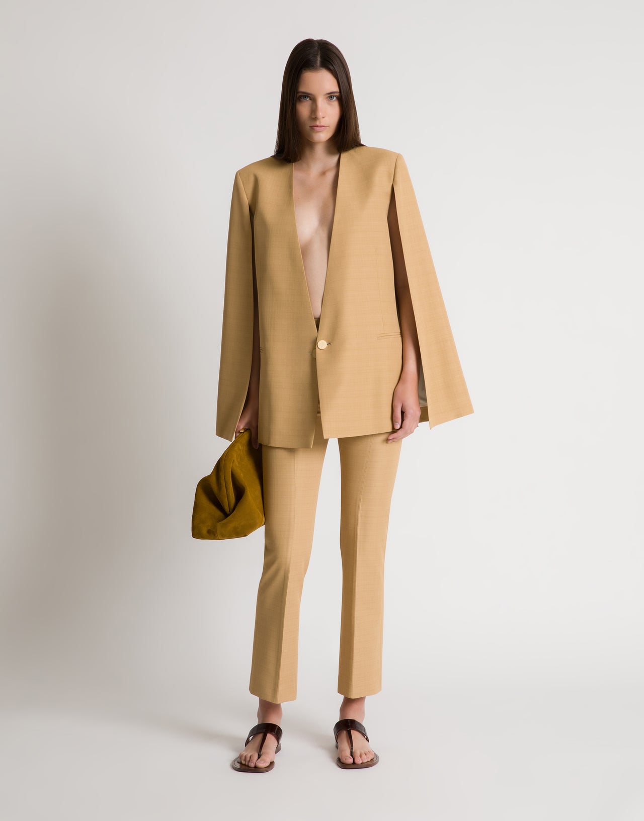 Sandalia plana de piel de anguila Marrón Alberta Ferretti Boutique Online 2