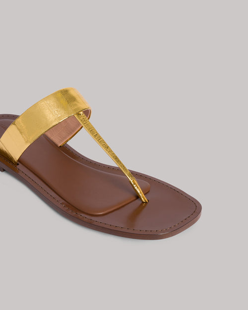 Sandalia plana de piel de anguila