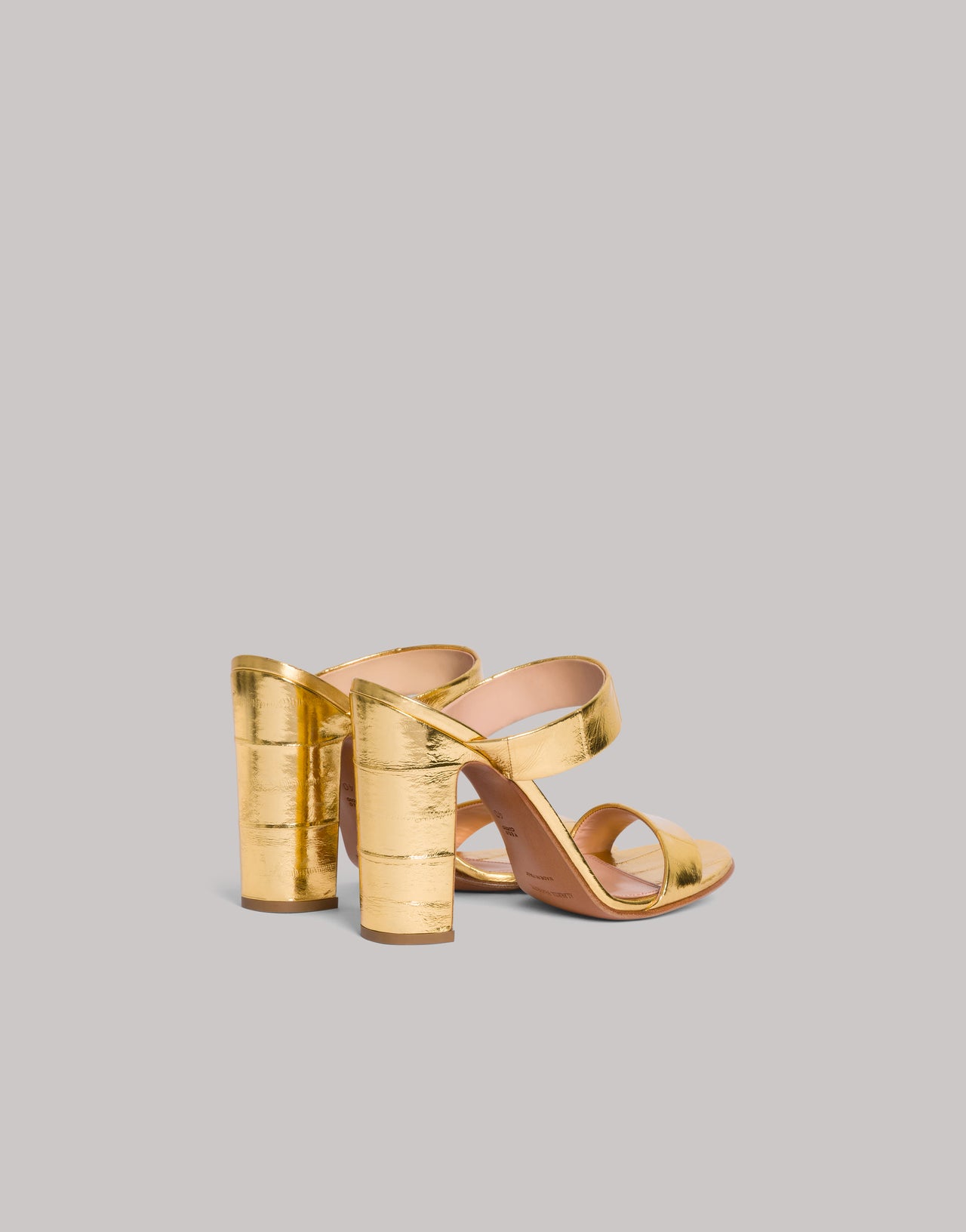 Sandalo con tacco in pelle di anguilla Oro Alberta Ferretti Boutique Online 3