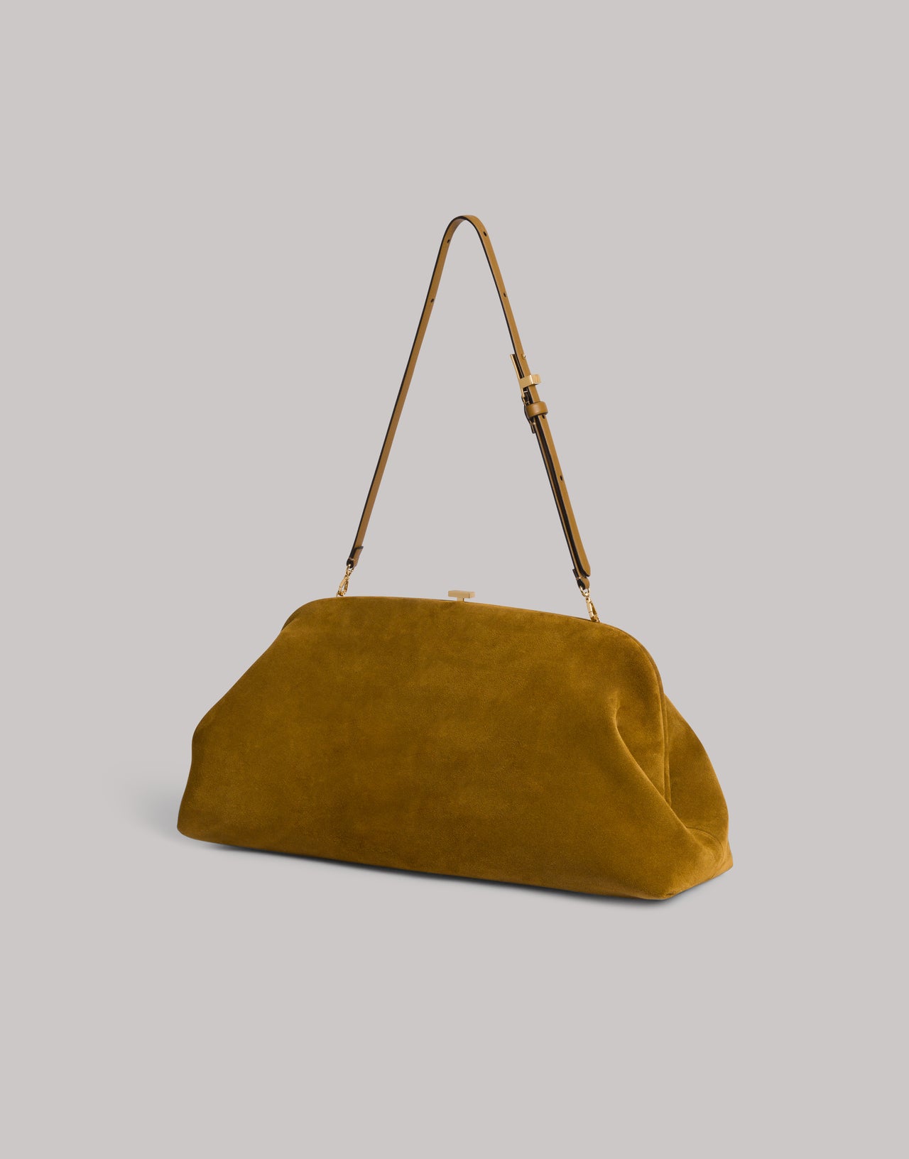 Maxi pouch in pelle scamosciata Beige Alberta Ferretti Boutique Online 3