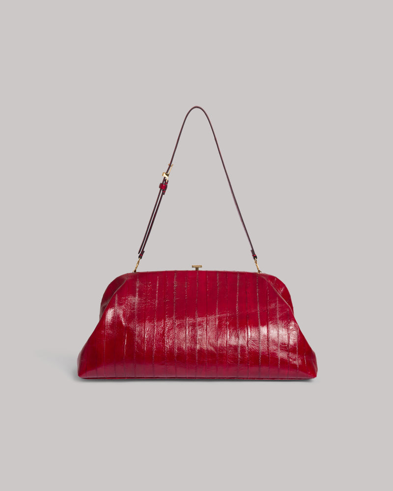 Maxi pouch in pelle di anguilla Rosso Alberta Ferretti Boutique Online 0