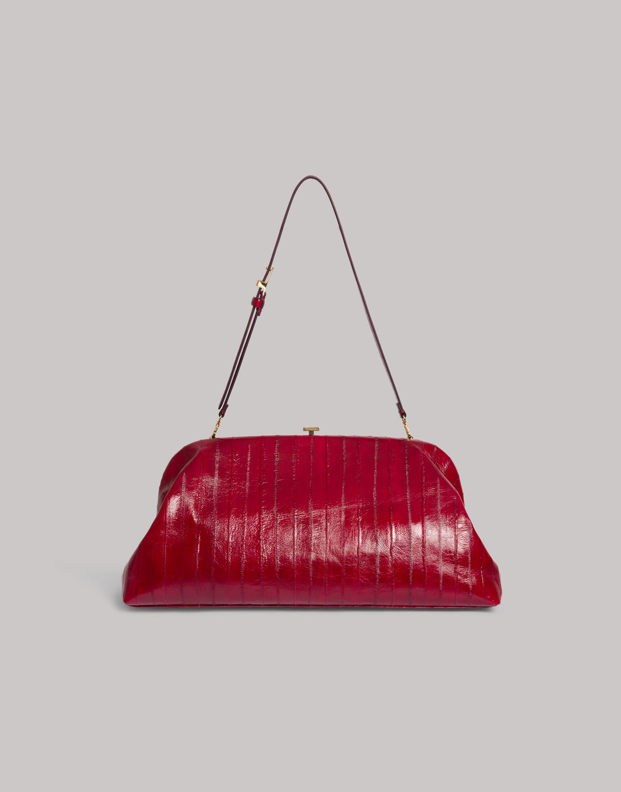 Maxi pouch in pelle di anguilla Rosso Alberta Ferretti Boutique Online 1