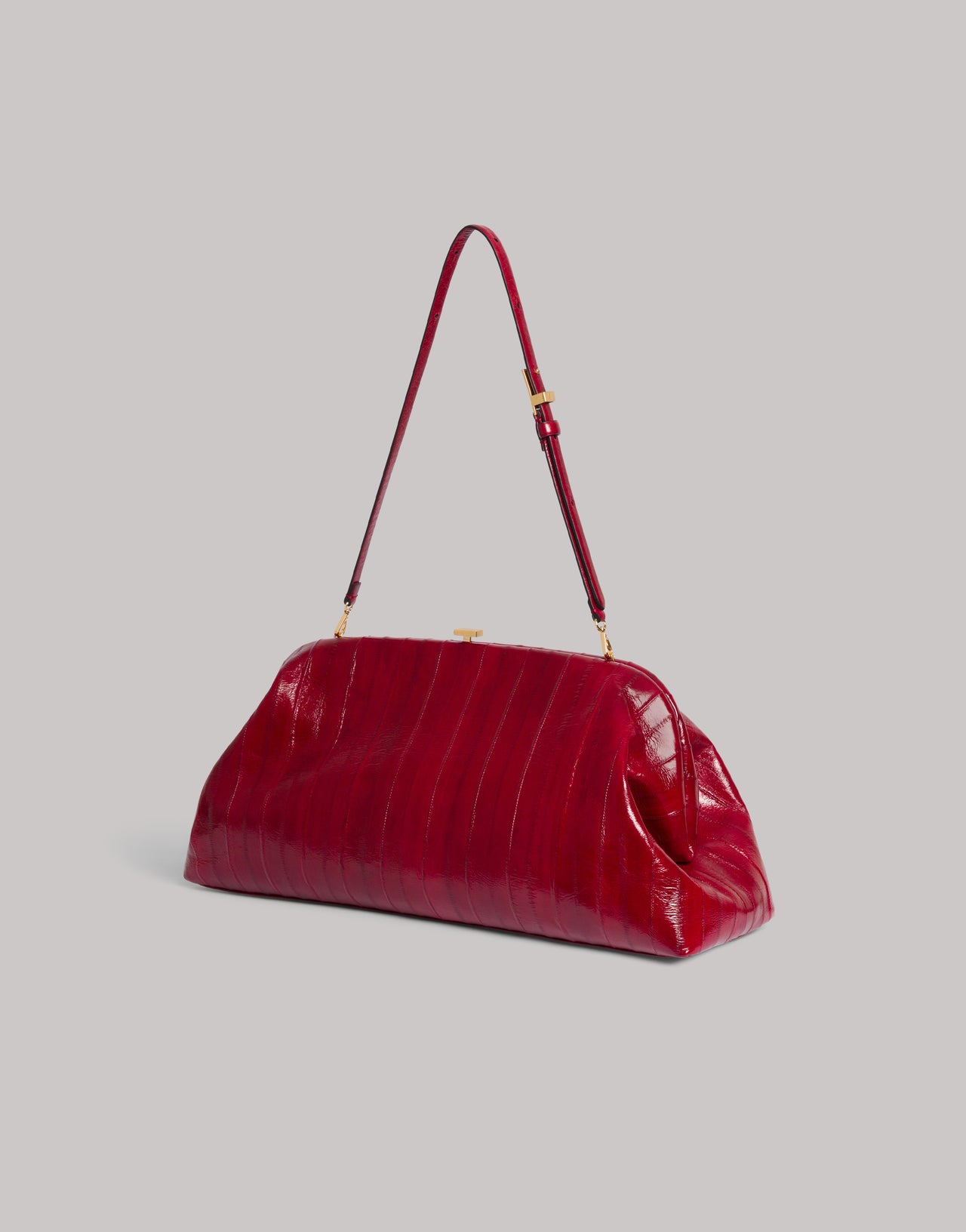 Maxi pouch in pelle di anguilla Rosso Alberta Ferretti Boutique Online 3