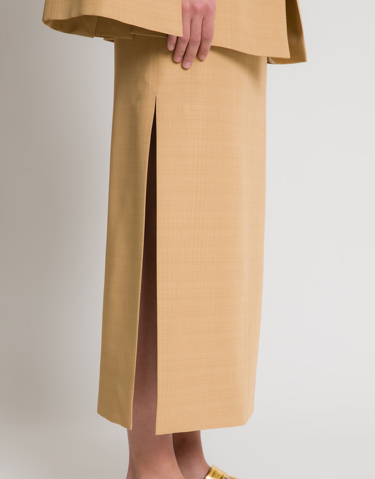 Midi skirt with slit Beige Alberta Ferretti Boutique Online 4