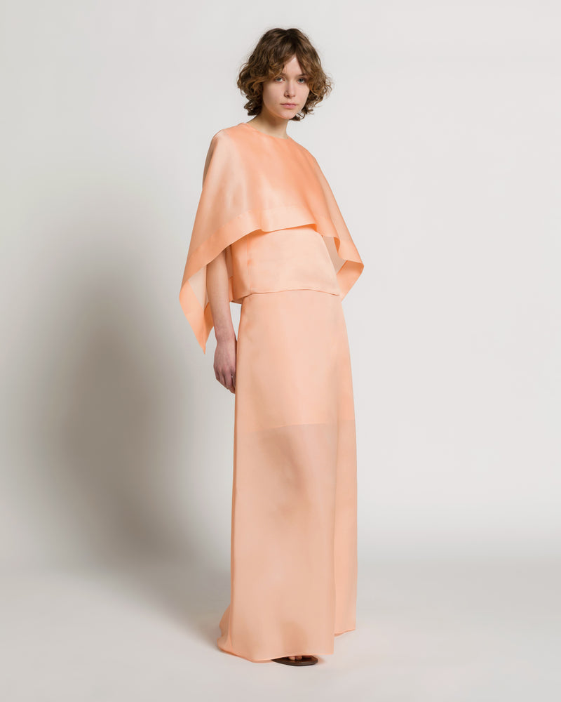 Long silk organza skirt Pink Alberta Ferretti Boutique Online 0