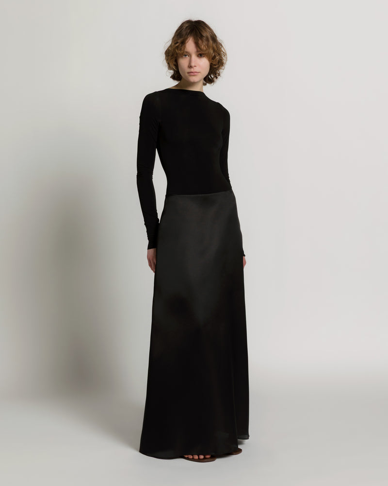 Long silk organza skirt Black Alberta Ferretti Boutique Online 1