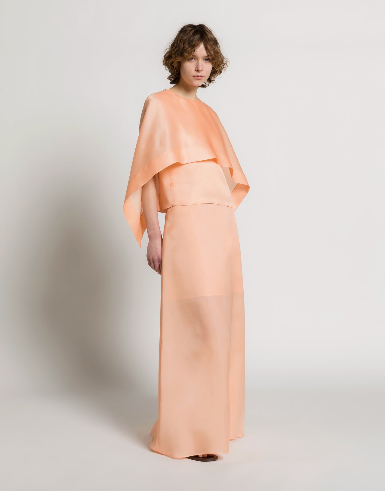 Long silk organza skirt 粉红色 Alberta Ferretti Boutique Online 1