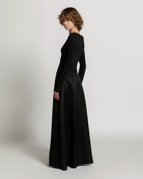 Gonna lunga in organza di seta