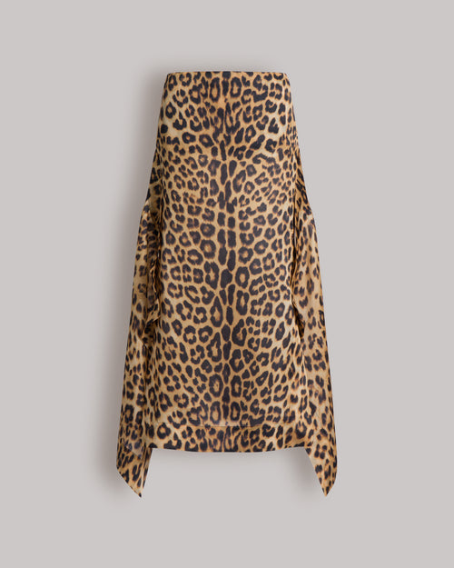 Silk long skirt with leopard print Brown Alberta Ferretti Boutique Online 0