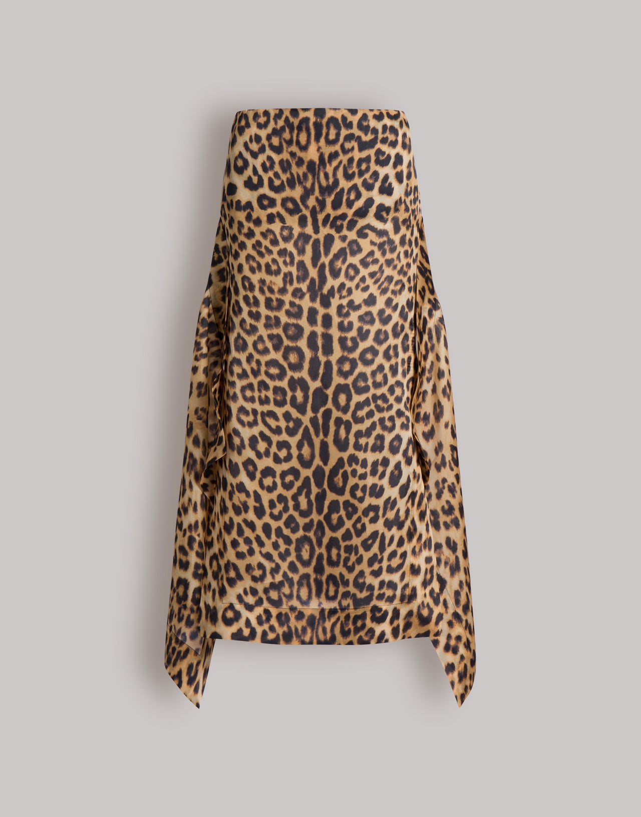 Gonna lunga in seta con stampa leopardata Marrone Alberta Ferretti Boutique Online 1