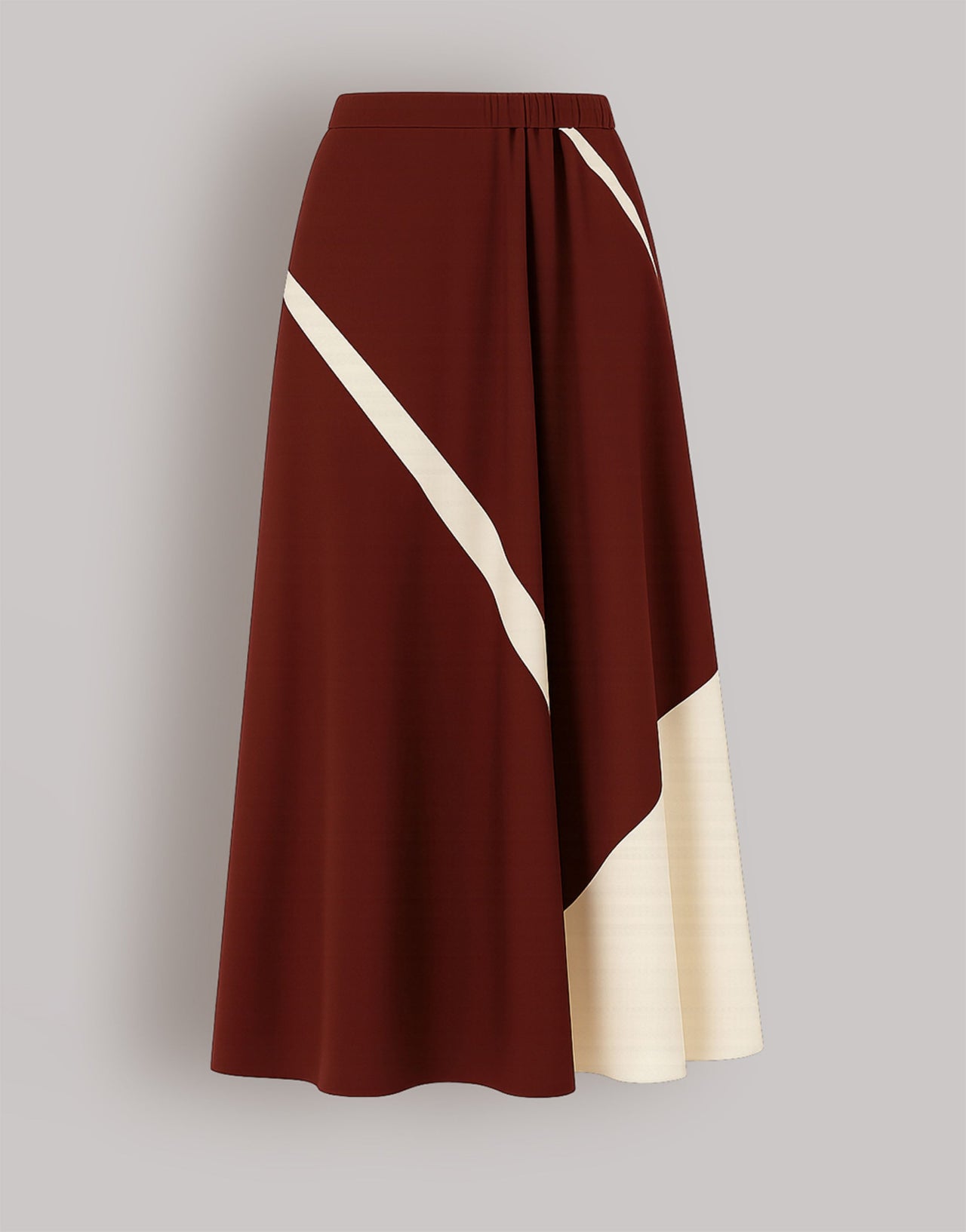 Printed skirt in viscose twill Brown Alberta Ferretti Boutique Online 1