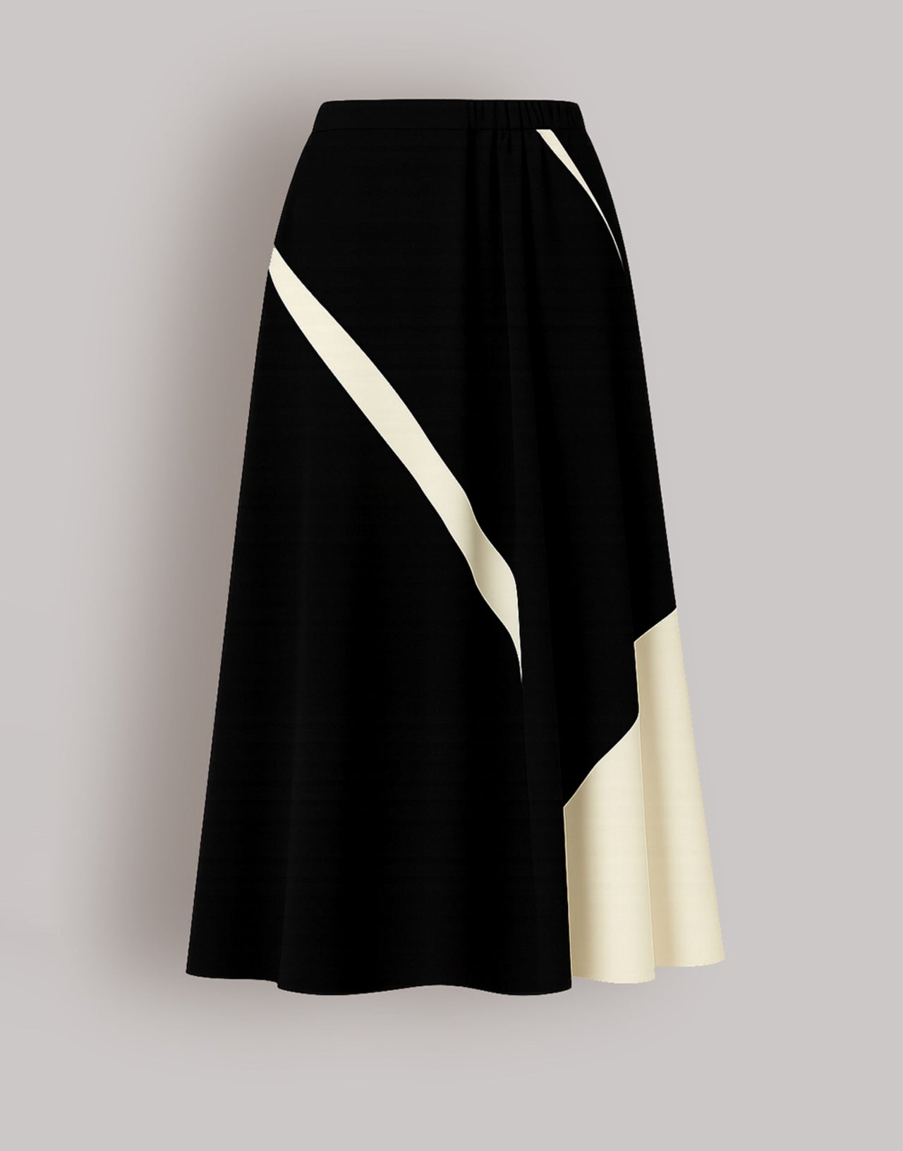 Jupe en twill de viscose imprimé 黑色 Alberta Ferretti Boutique Online 1