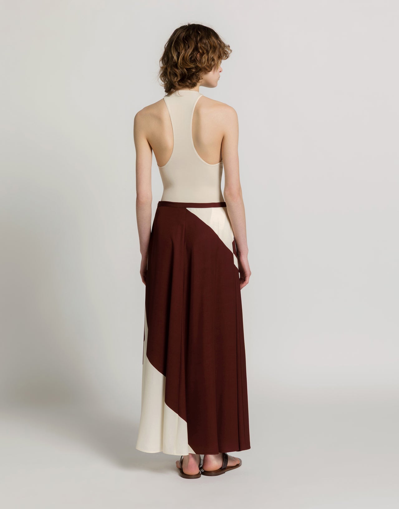 Printed skirt in viscose twill Brown Alberta Ferretti Boutique Online 2