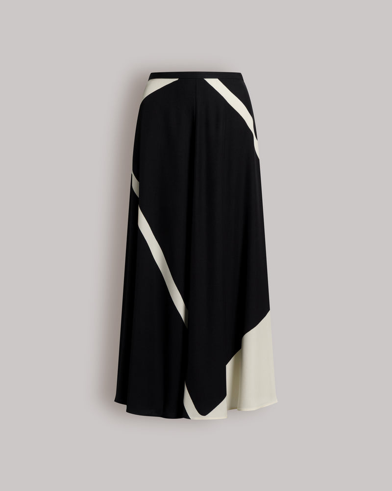 Printed skirt in viscose twill 黑色 Alberta Ferretti Boutique Online 0