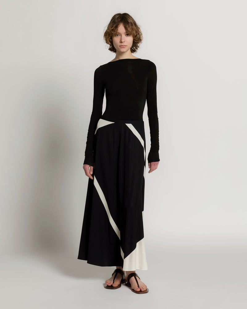 Printed skirt in viscose twill 黑色 Alberta Ferretti Boutique Online 1