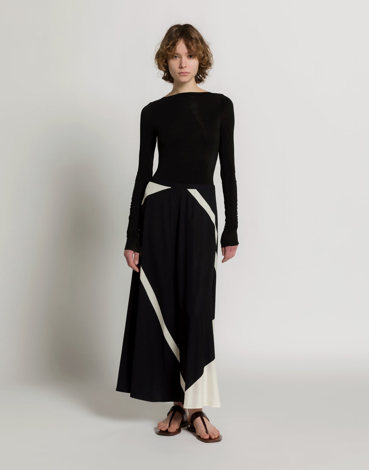 Falda de sarga de viscosa estampada Negro Alberta Ferretti Boutique Online 2