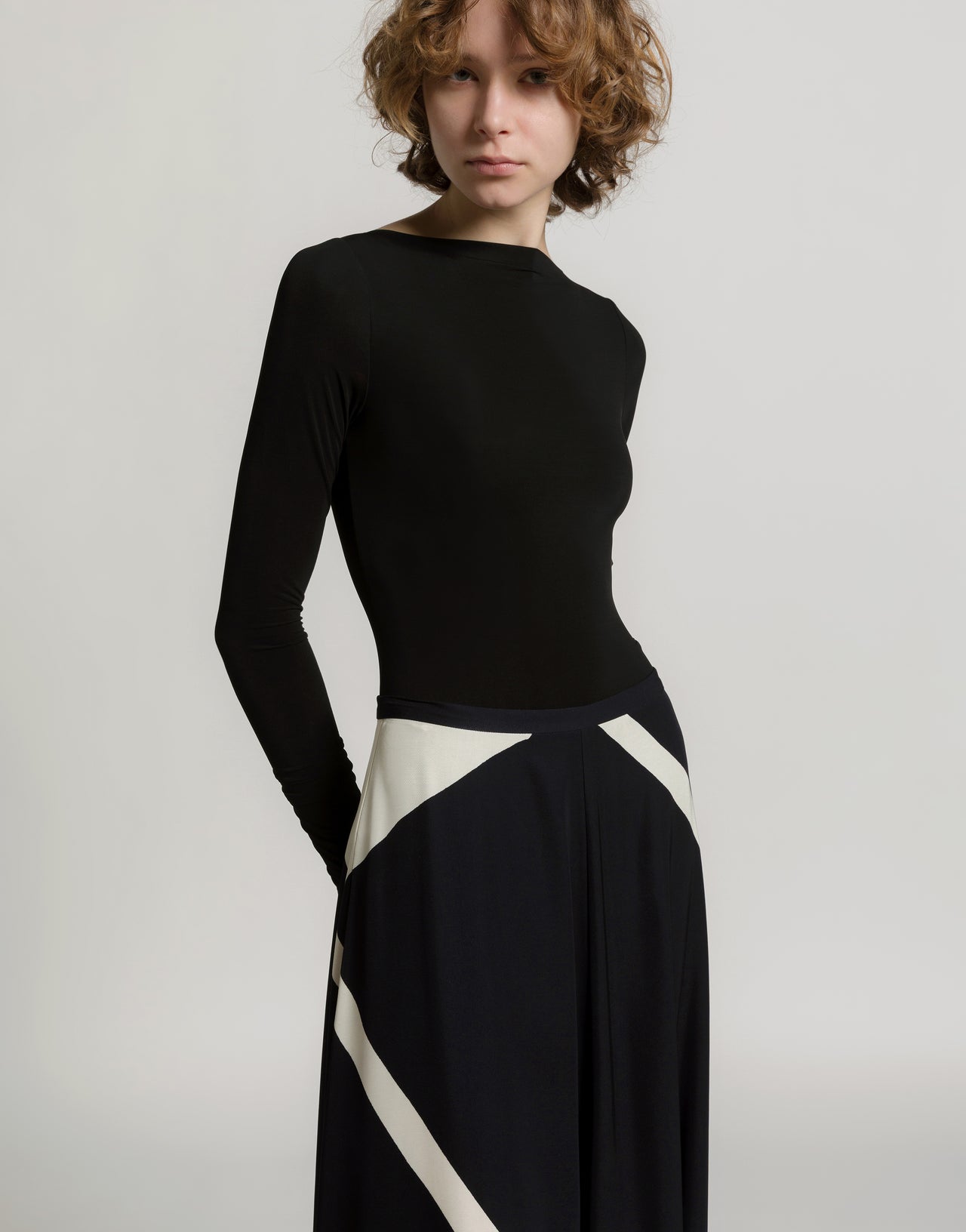 Falda de sarga de viscosa estampada Negro Alberta Ferretti Boutique Online 4