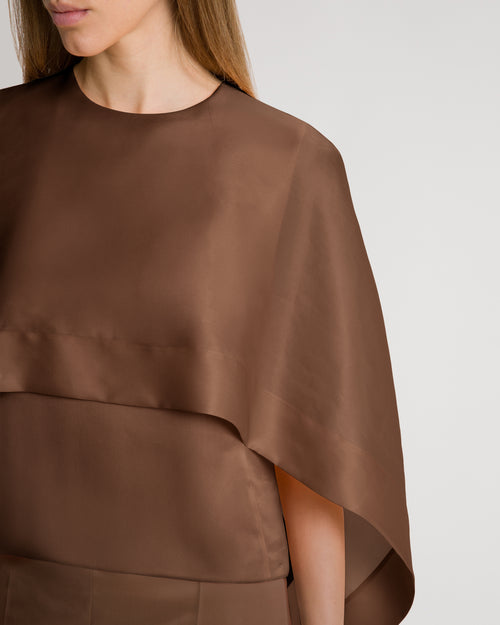 Silk organza cape top
