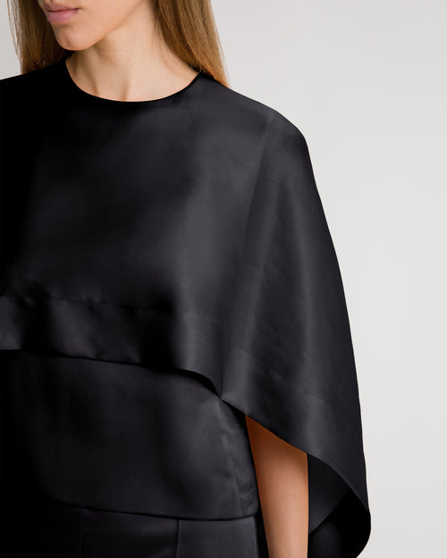 Silk organza cape top