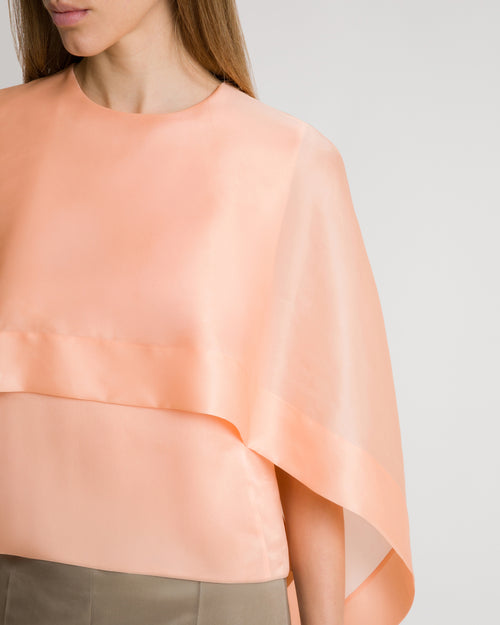 Silk organza cape top