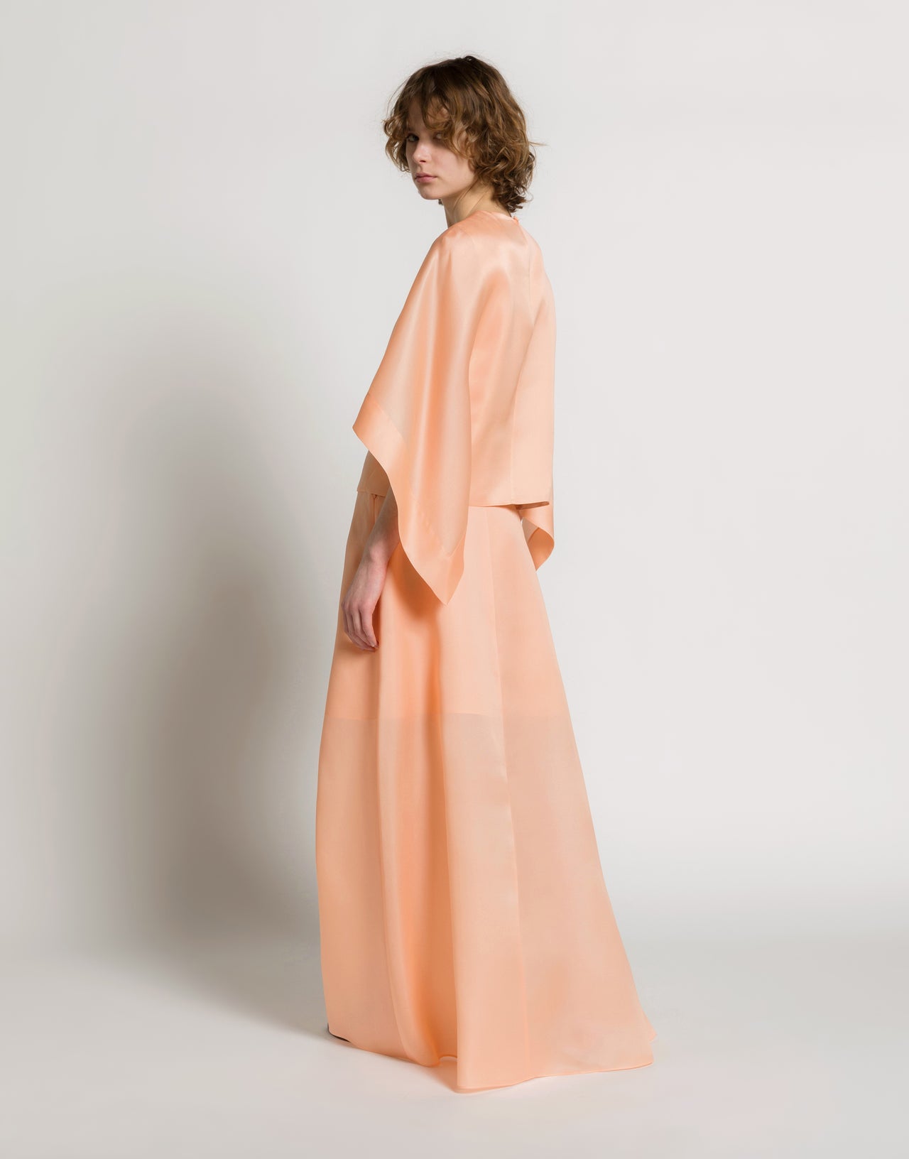 Silk organza cape top 粉红色 Alberta Ferretti Boutique Online 3