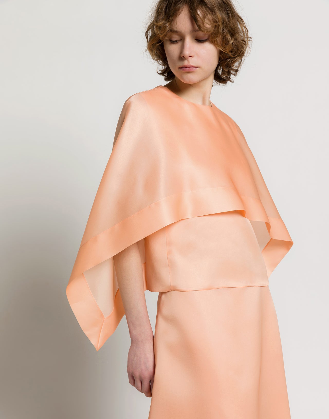 Silk organza cape top 粉红色 Alberta Ferretti Boutique Online 1