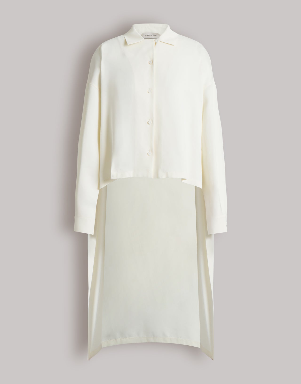 Camisa de crepé fluido Blanco Alberta Ferretti Boutique Online 1
