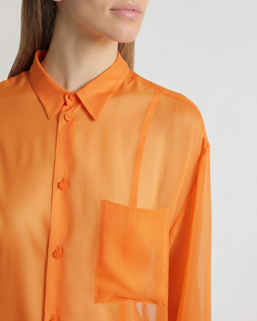 Camicia in chiffon trasparente
