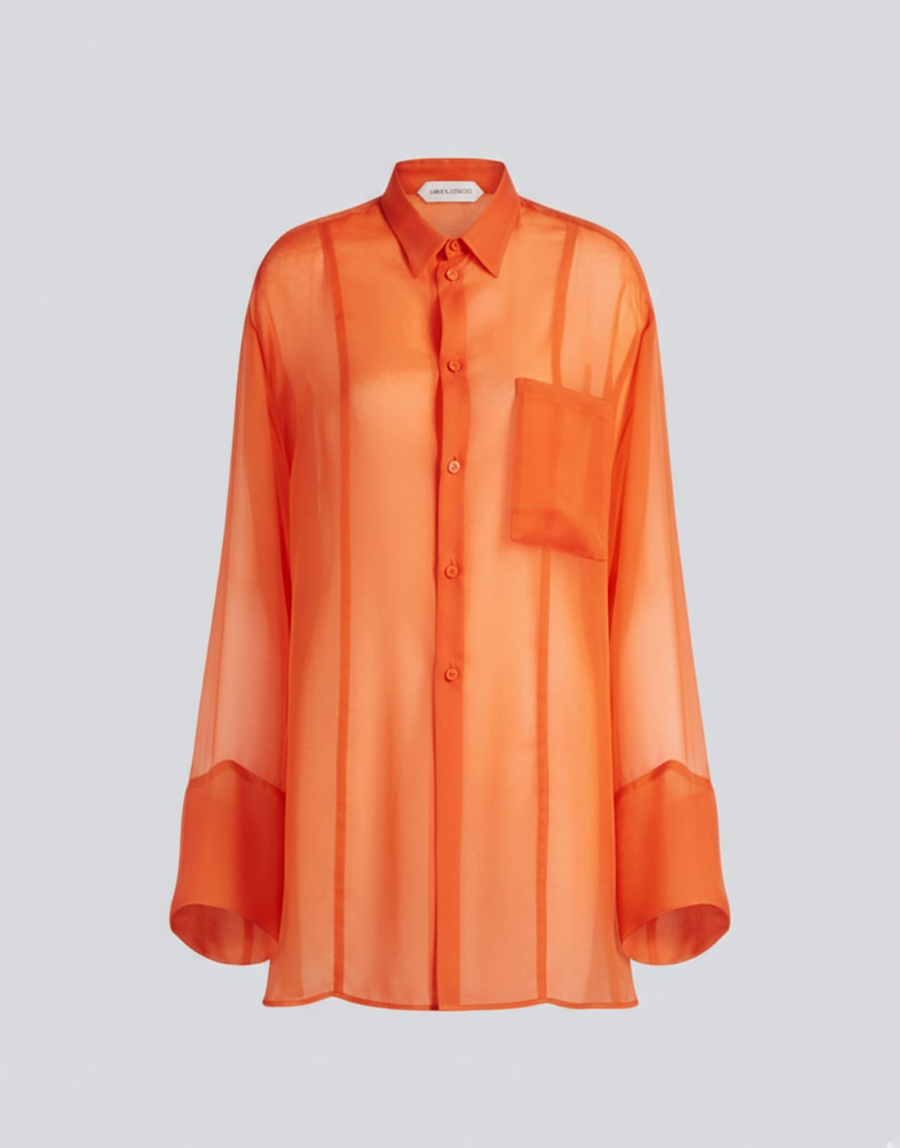 Chemise en mousseline transparente Orange Alberta Ferretti Boutique Online 1