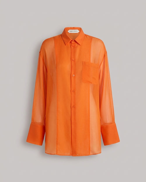 Transparent chiffon shirt オレンジ Alberta Ferretti Boutique Online 0