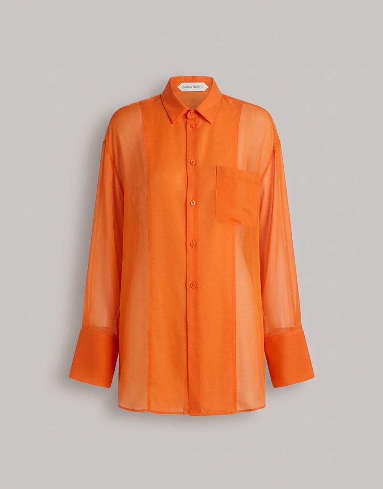 Transparent chiffon shirt オレンジ Alberta Ferretti Boutique Online 1