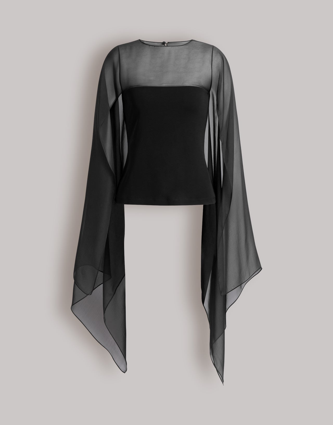 Top with chiffon sleeves Black Alberta Ferretti Boutique Online 1