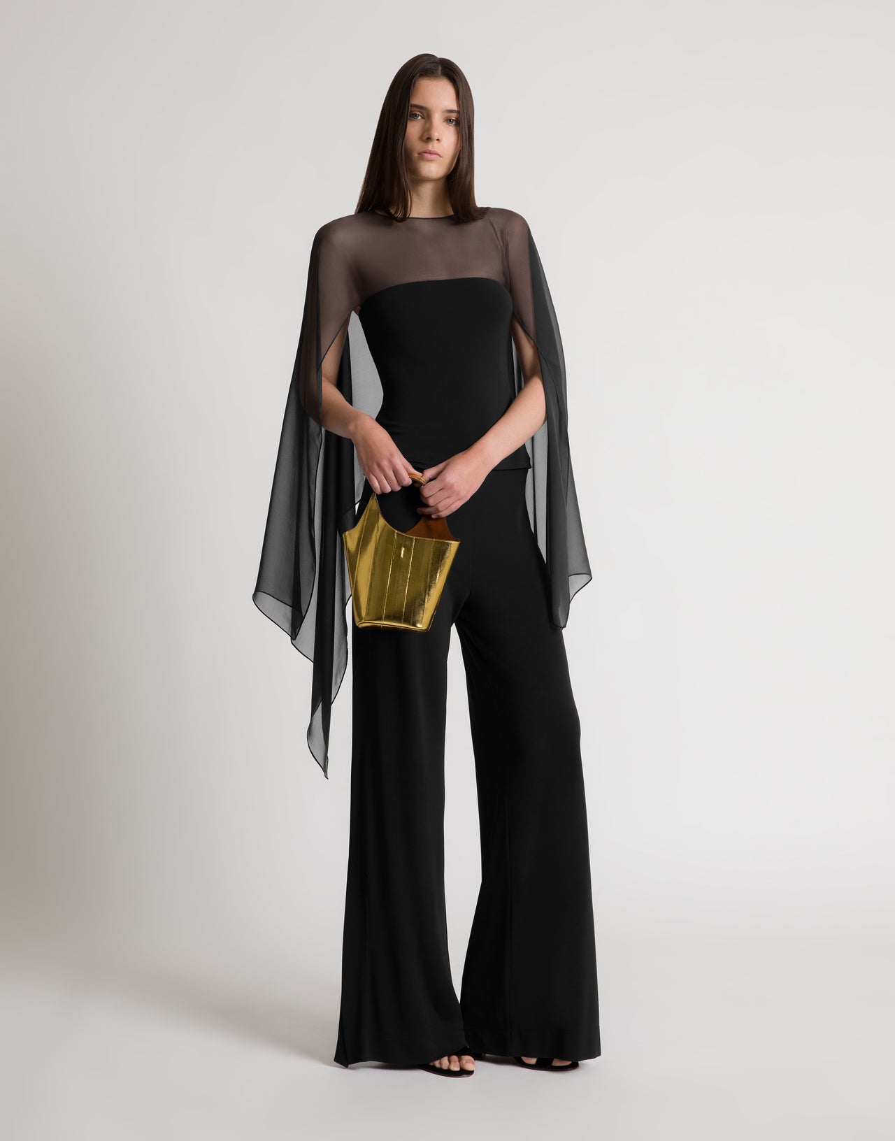 Top with chiffon sleeves Black Alberta Ferretti Boutique Online 2