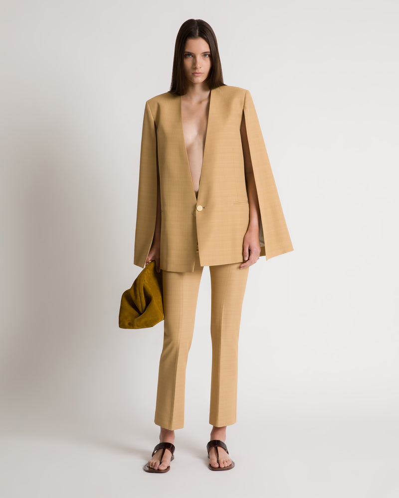 Pantaloni dritti alla caviglia Beige Alberta Ferretti Boutique Online 1