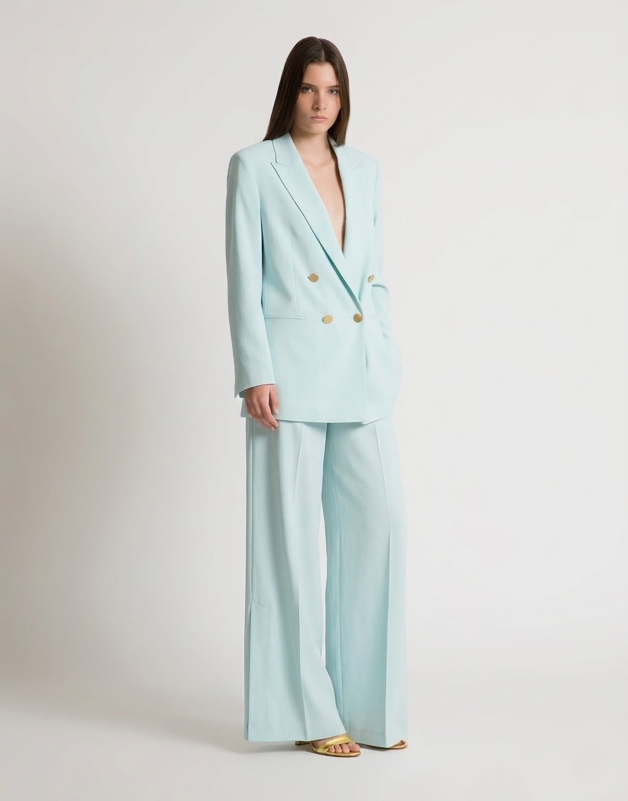 Wide-leg trousers Light blue Alberta Ferretti Boutique Online 2