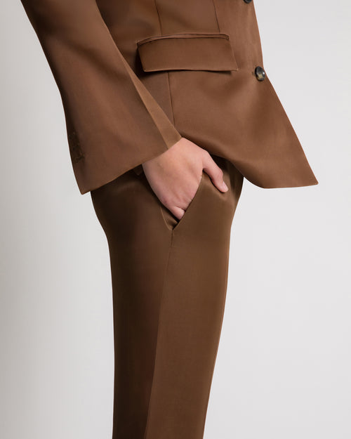 Straight-leg silk trousers