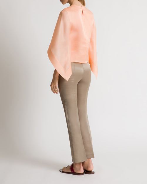 Straight-leg silk trousers