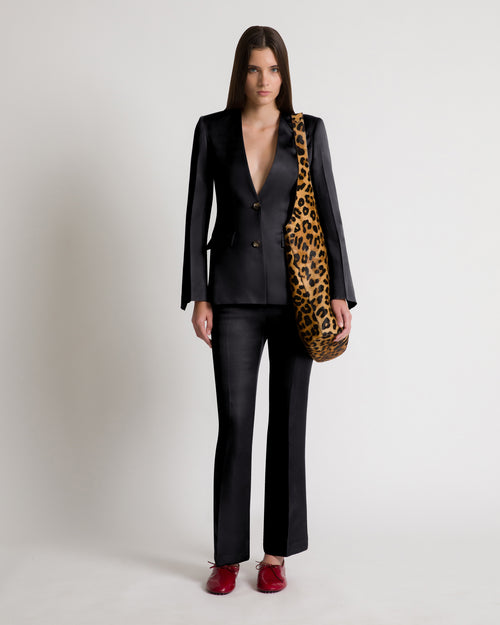 Straight-leg silk trousers Black Alberta Ferretti Boutique Online 1