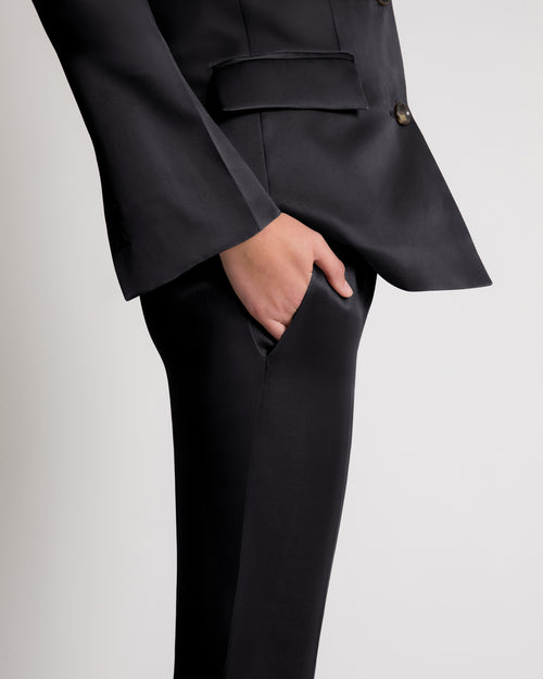 Straight-leg silk trousers