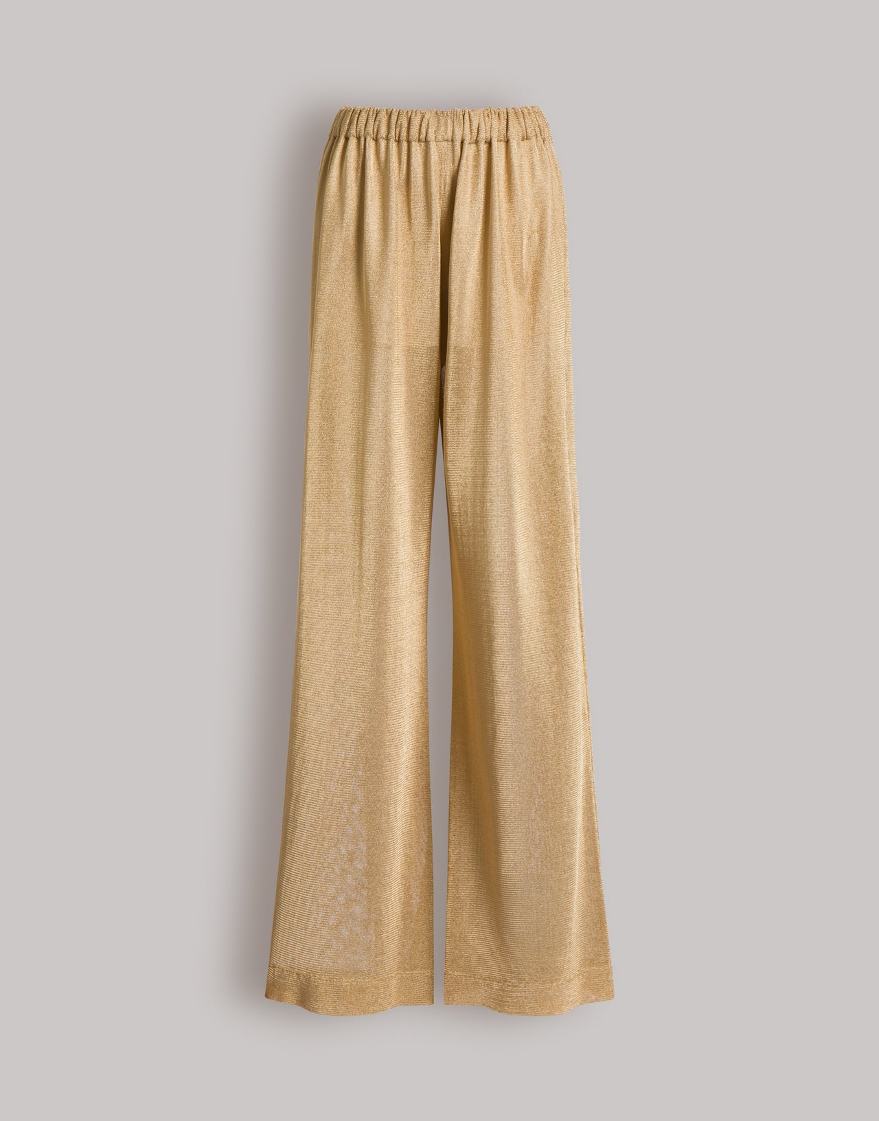 Pantaloni ampi in rete di lurex oro Oro Alberta Ferretti Boutique Online 1