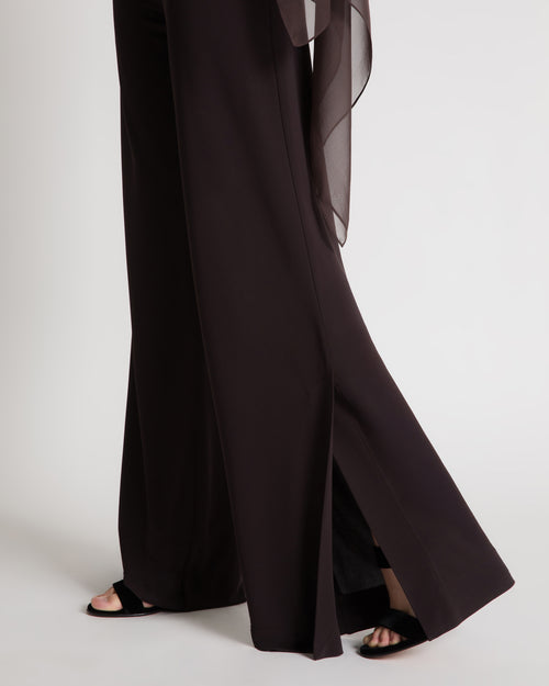 Wide-leg trousers with slit