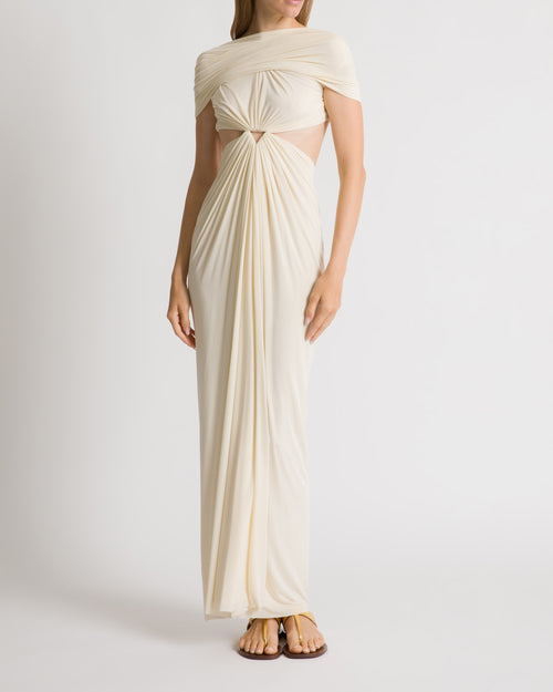 Cut-out jersey evening gown White Alberta Ferretti Boutique Online 1