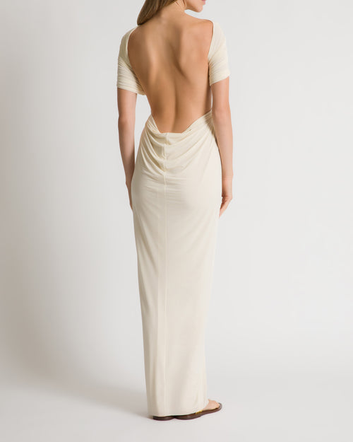 Cut-out jersey evening gown