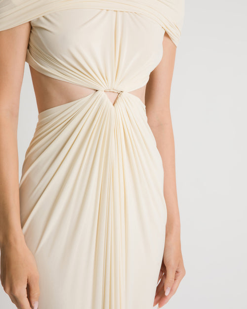 Cut-out jersey evening gown