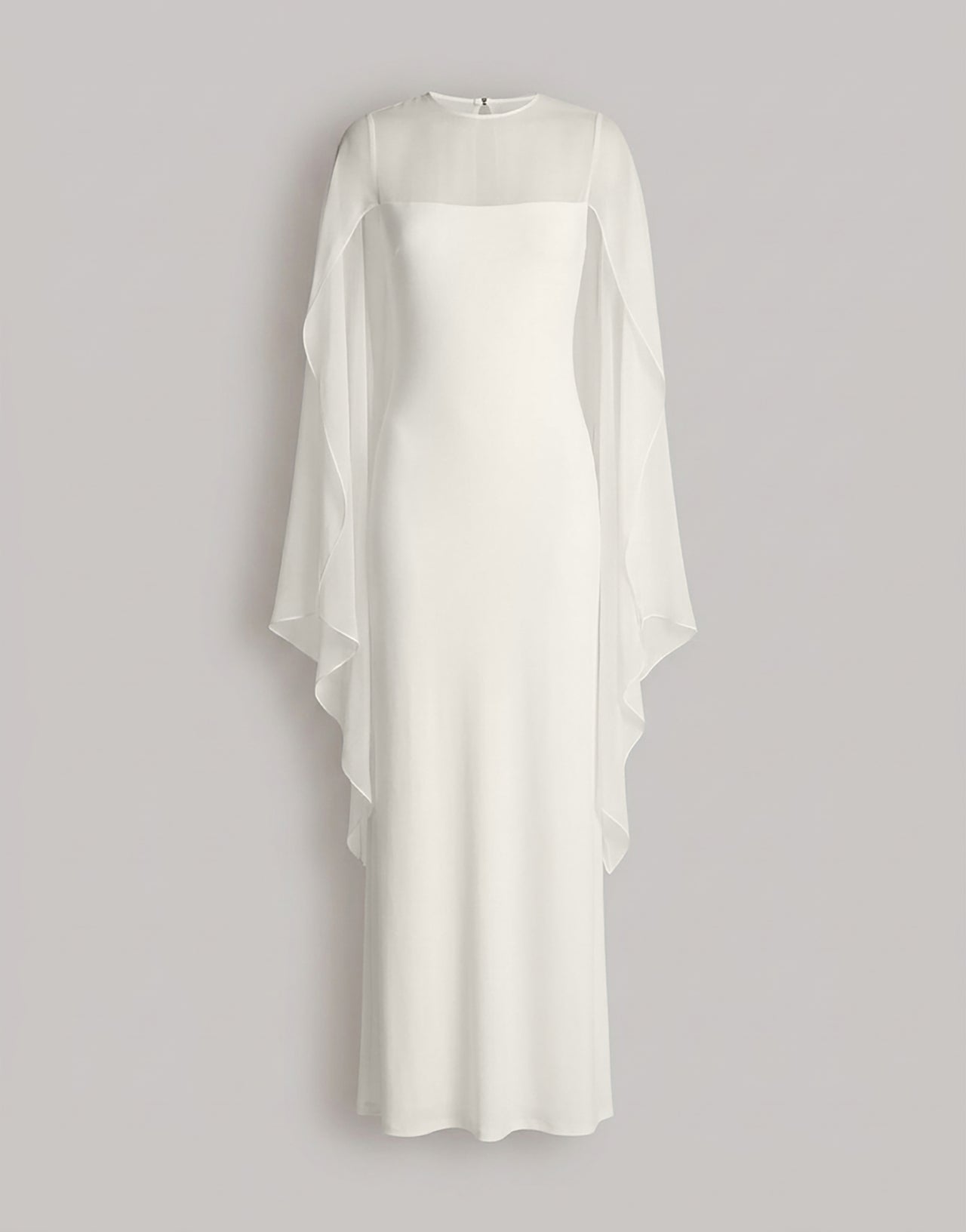 Long dress with sheer chiffon sleeves 白色 Alberta Ferretti Boutique Online 1