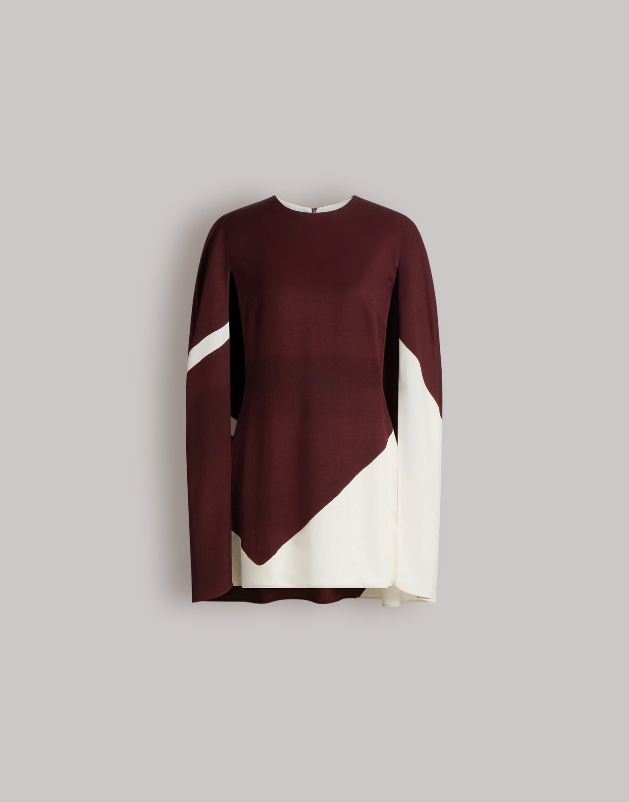 Vestido corto de sarga con estampado foulard Marrón Alberta Ferretti Boutique Online 1