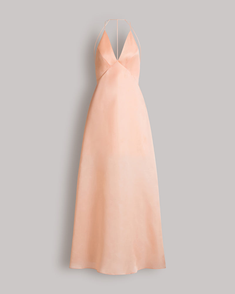 Abito con schiena scoperta in seta Rosa Alberta Ferretti Boutique Online 0