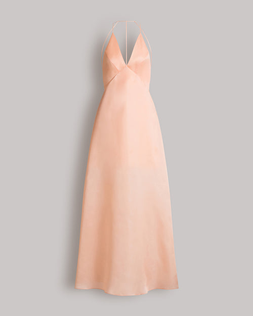 Abito con schiena scoperta in seta Rosa Alberta Ferretti Boutique Online 0