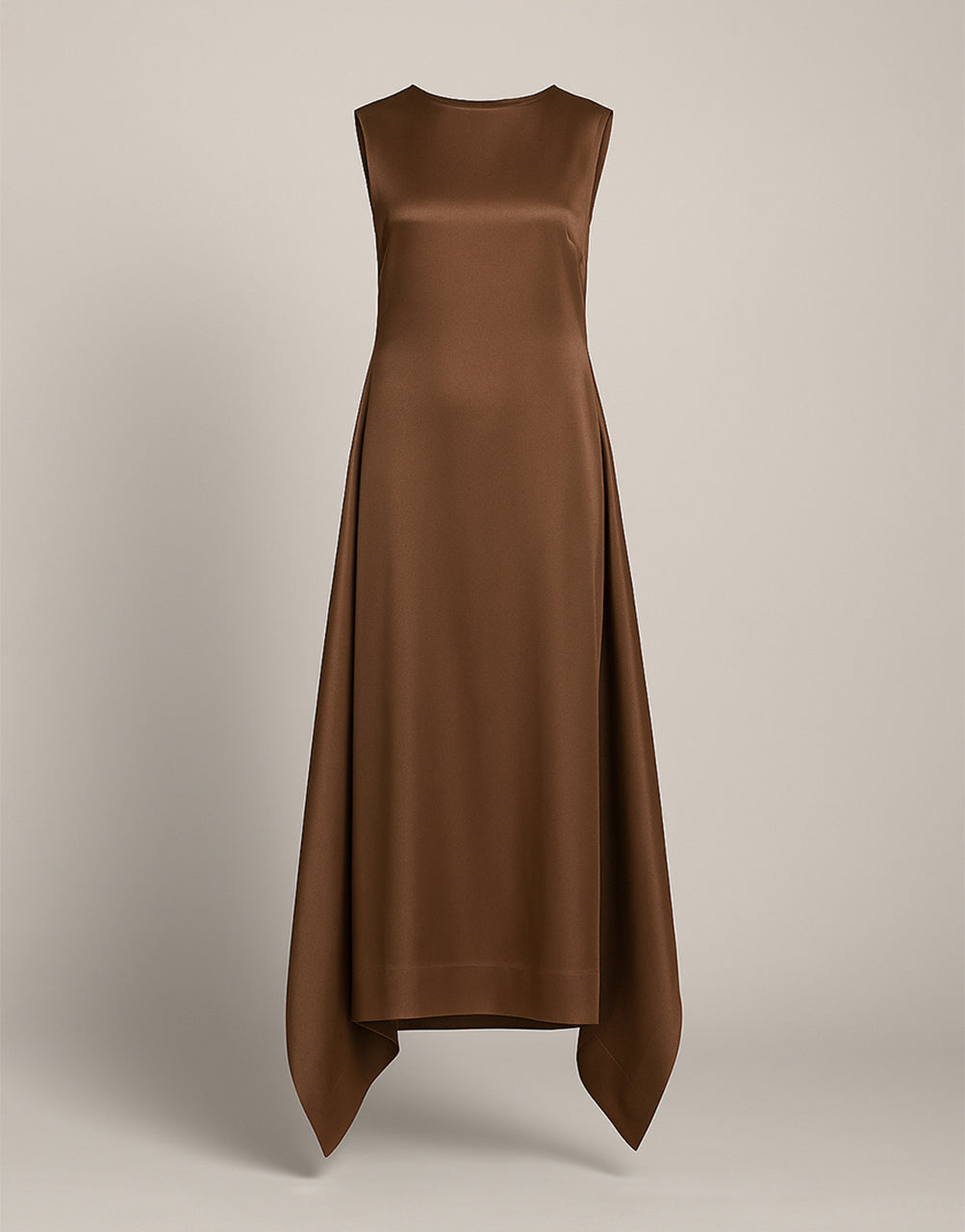 Long silk organza dress Brown Alberta Ferretti Boutique Online 1