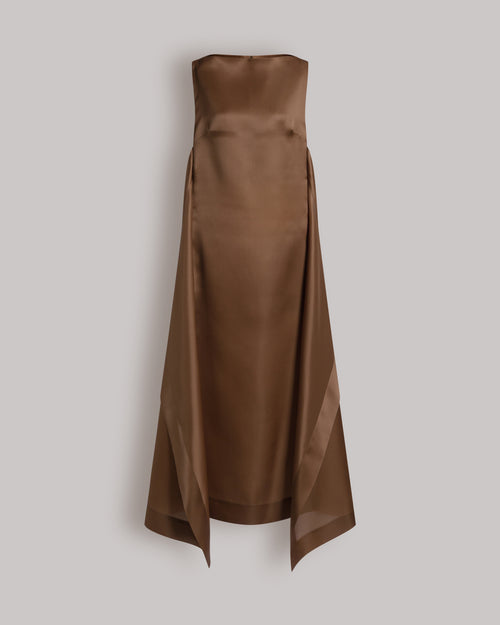 Abito lungo in organza di seta